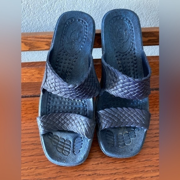 Pali Hawaii Navy Sandals Size 7 - Picture 1 of 8